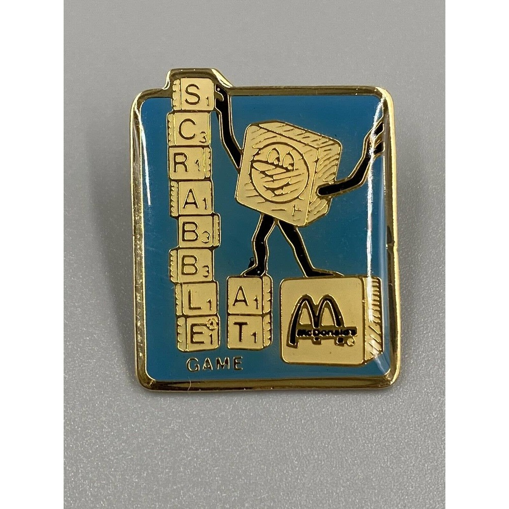 Vintage Mcdonalds Scrabble Promotional Lapel Pin